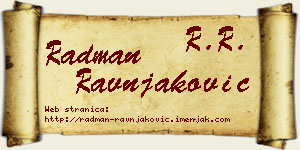 Radman Ravnjaković vizit kartica